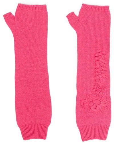 Barrie Cashmere Fingerless Mittens - Pink