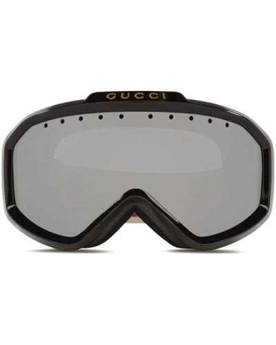 Gucci Maschera da sci con fascia logo - Grigio