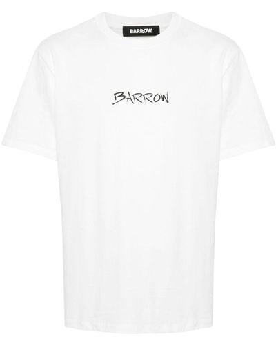 Barrow T-shirt en coton à logo imprimé - Blanc
