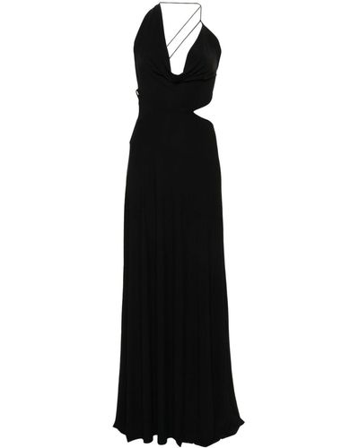 Amazuìn Cowl-neck Maxi Dress - Black