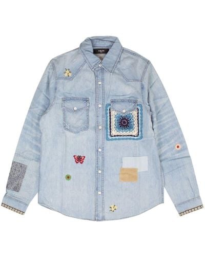 Amiri Embroidered Denim Shirt - Blue