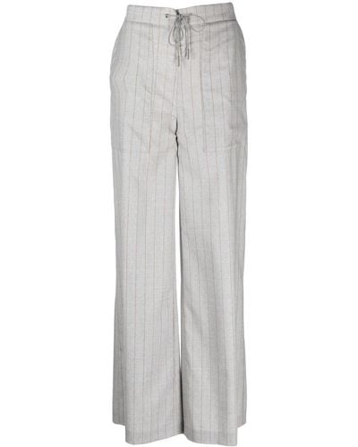 Fabiana Filippi Pinstripe Straight-leg Pants - Grey