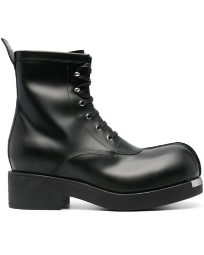 MM6 by Maison Martin Margiela Lace-up Ankle Boots - Black