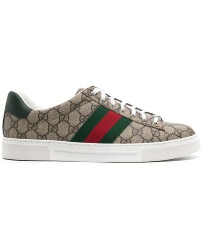 Gucci Ace GG Supreme Canvas Sneakers - Bruin