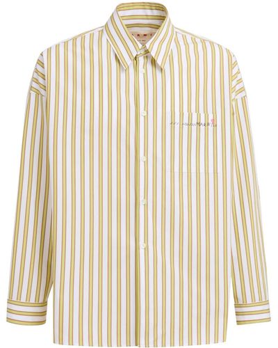 Marni Striped Cotton Shirt - Natural