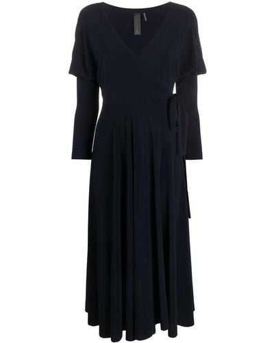 Norma Kamali Layered Wrap Dress - Blue