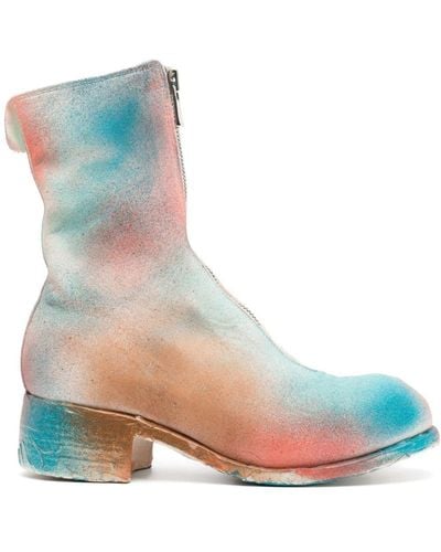 Guidi Spray-paint Effect Boots - Blue