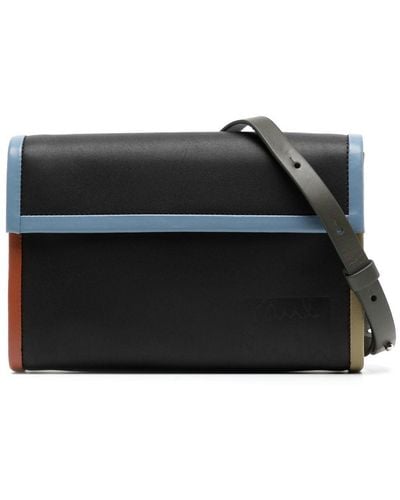 Paul Smith Men's Black Leather 'New City' Messenger Bag ($535) ❤ liked on  Polyvore featuring men…