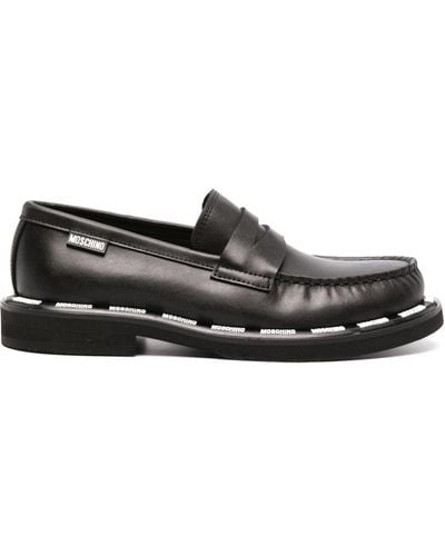 Moschino Contrasterende Loafers - Zwart