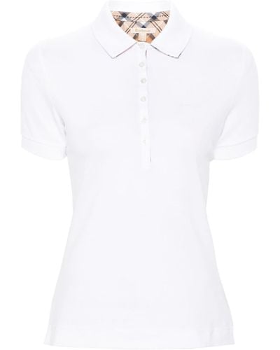 Barbour Logo-embroidered Cotton Polo Top - White