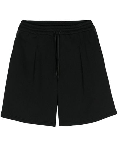 Emporio Armani Panelled Cotton Bermuda Shorts - Black