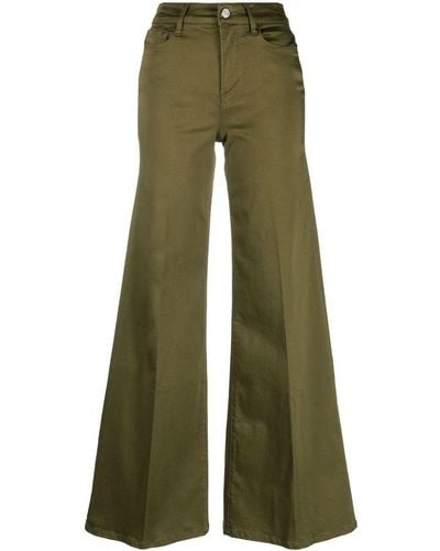 FRAME Le Pixie Palazzo Wide-leg Jeans - Green