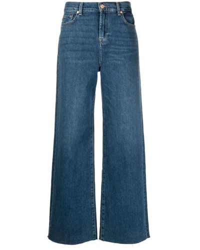 7 For All Mankind Weite Cargo Scout High-Rise-Jeans - Blau