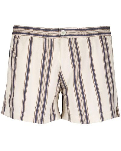 Marrakshi Life Striped Elasticated-waist Shorts - Natural