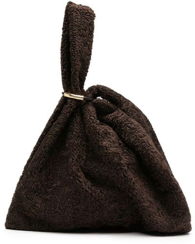 Nanushka Grand sac à main Jen en peau lainée artificielle - Noir