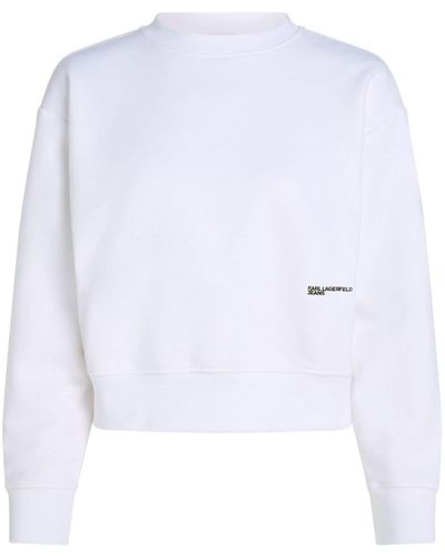 Karl Lagerfeld Sweater Met Monogramprint - Wit