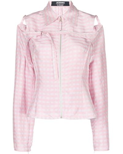 Jacquemus Check Pattern Long Sleeve Shirt - Pink