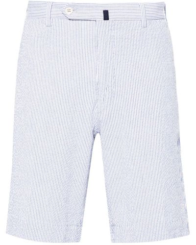 Incotex Striped seersucker bermuda shorts - Blanc