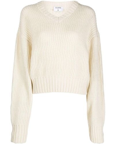 Filippa K Drop-shoulder Chunky-knit Sweater - White