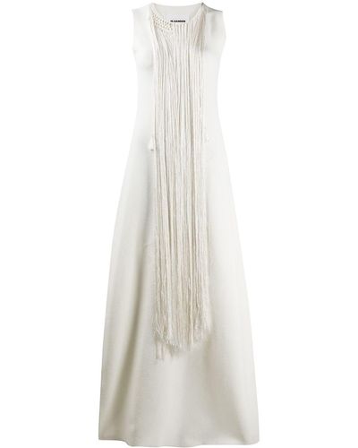 Jil Sander Tassel Detail Maxi Dress - White