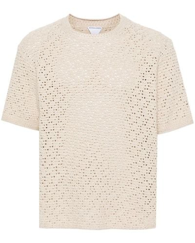 Bottega Veneta Cotton Crochet T-shirt - Natural