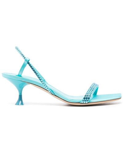 3Juin Tami Satin Crystal-embellished Sandals - Blue