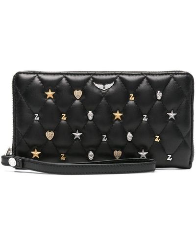 Zadig & Voltaire Compagnon Studded Leather Wallet - Black