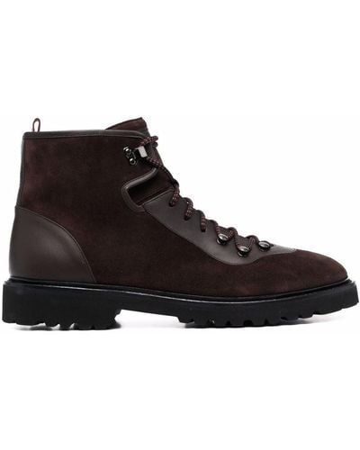 Bally Lace-up Suede Boots - Brown