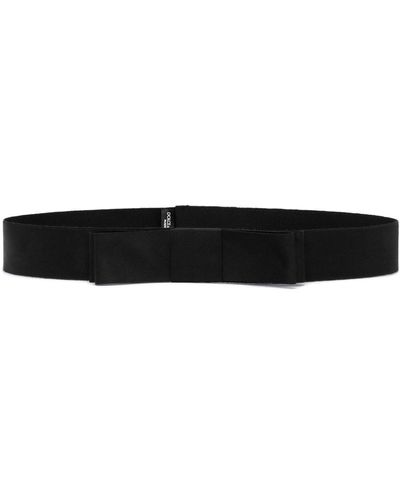 Dolce & Gabbana Bow-embellished Ribbon Belt - Black
