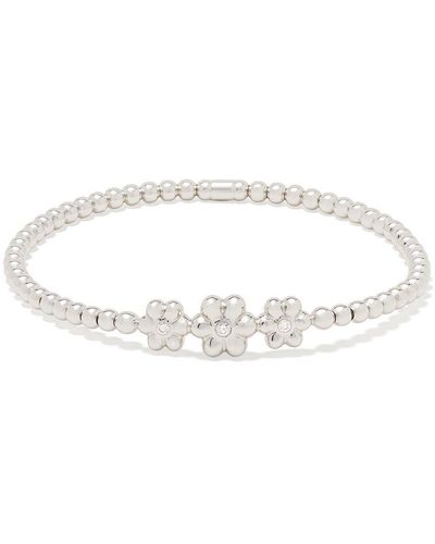 Monan 18kt White Gold Diamond Floral Detail Bracelet