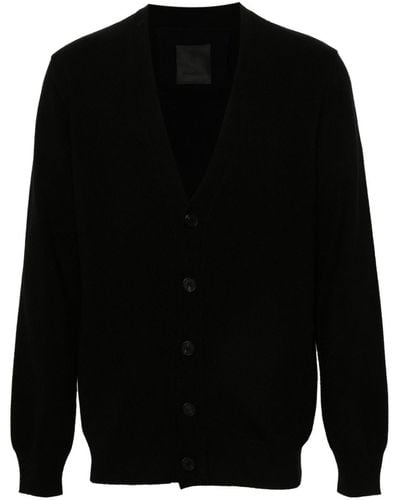 Givenchy Logo-intarsia Wool Cardigan - Black