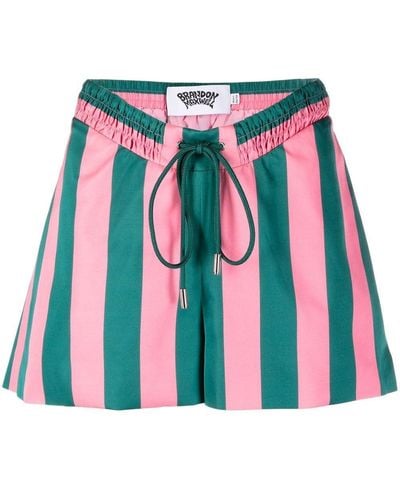 Brandon Maxwell Striped Drawstring Shorts - Pink