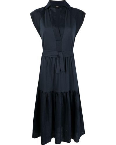 Seventy Hemdkleid mit Schleifenverschluss - Blau