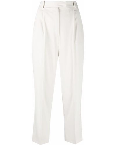 Patrizia Pepe High-waisted Cropped Trousers - Grey