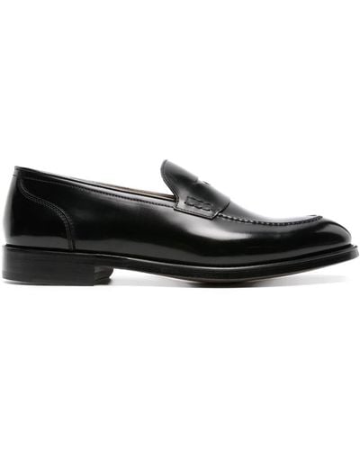 Doucal's Penny-slot Leather Loafers - Black