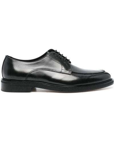 BOSS Lace-up Leather Derby Shoes - Black