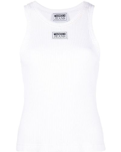Moschino Jeans Logo-patch Tank Top - White