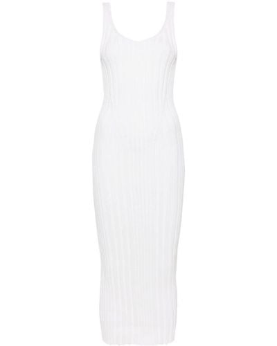 Khaite Ottilie Ribbed-knit Dress - White