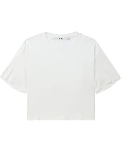 LVIR T-shirt en coton à design drapé - Blanc
