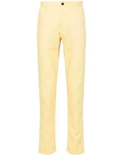 Incotex Tapered Cotton-blend Trousers - Yellow
