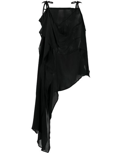 Ann Demeulemeester Asymmetric Midi Dress - Black