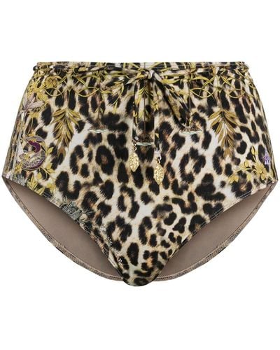 Camilla Leopard Print Bikini Bottoms - Brown