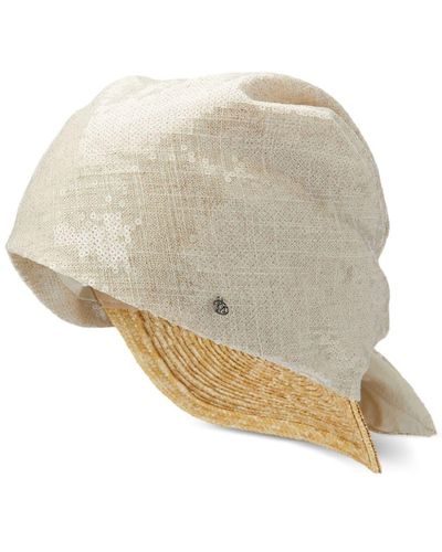 Maison Michel Bella Sequin-embellished Vizor Hat - Natural