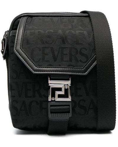 Versace Bolso messenger con logo - Negro