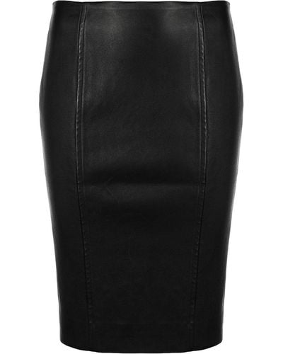 Kiki de Montparnasse Leather Corset Pencil Skirt - Black