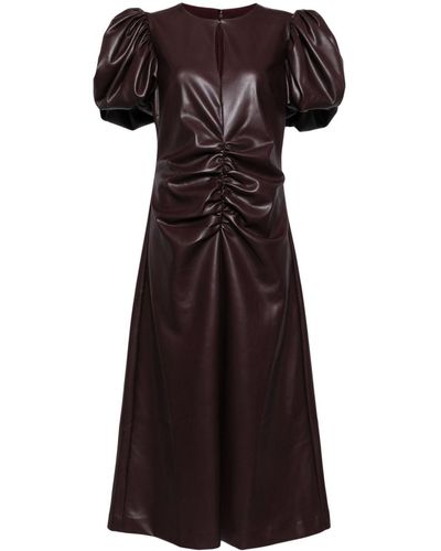 ROTATE BIRGER CHRISTENSEN Midi-jurk Met Pofmouwen - Zwart