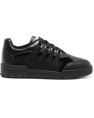 Moschino Lace-detailed Panelled Sneakers - Black