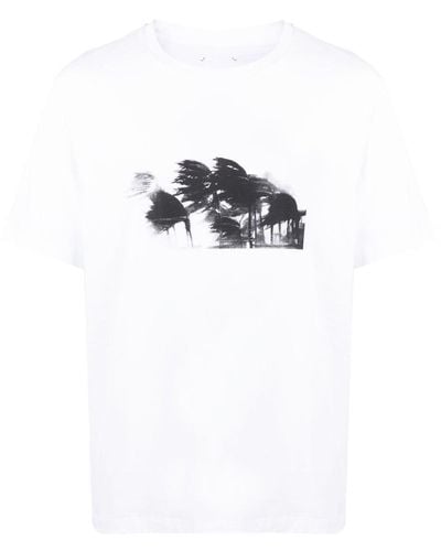 OAMC T-shirt en coton biologique à imprimé graphique - Blanc