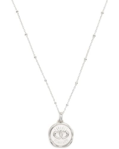 Dower & Hall Forever Hearts Talisman Silver Necklace - White