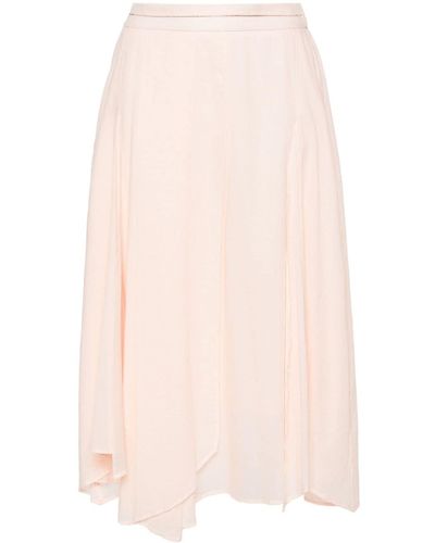 Peserico Bead-detail Asymmetric Skirt - Pink